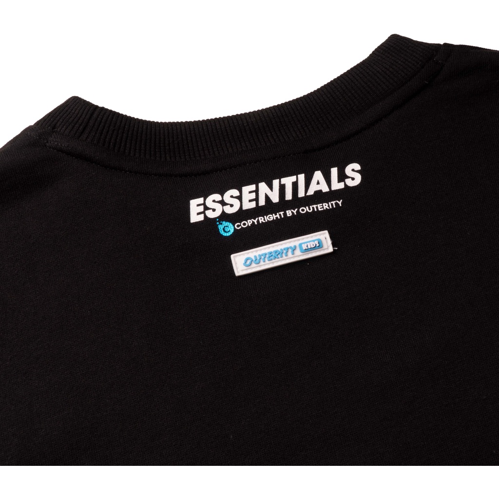 Áo Sweater trẻ em OuterityKids Basic Đen / Nỉ chân cua - ORK301
