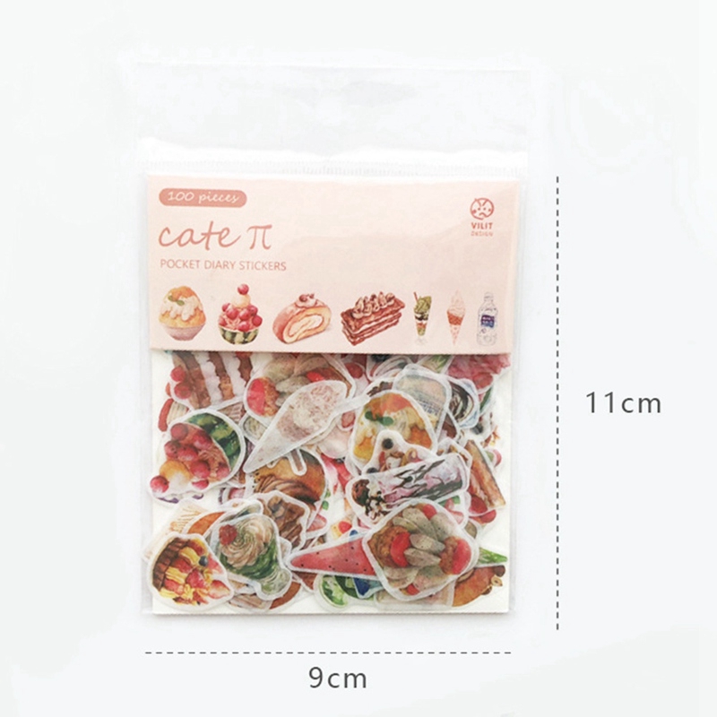 Bộ 100 Miếng Dán Trang Trí Dễ Thương