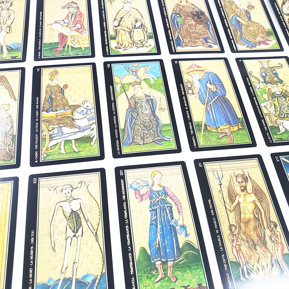 Bộ Bài Visconti Tarot 7x12 Cm Tặng Đá Thanh Tẩy S37