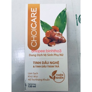 Dung dịch vệ sinh phụ nữ với tinh dầu nghệ và tràm trà choicare ngừa nấm, kháng khuẩn, khử mùi