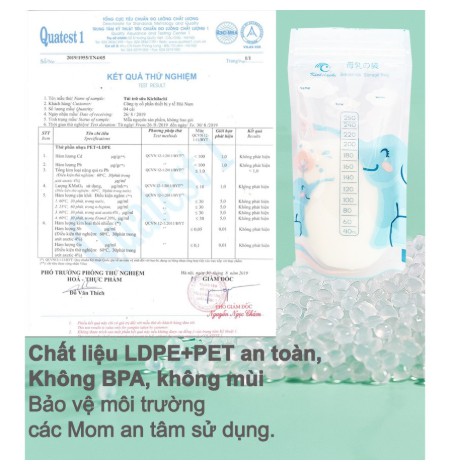 Túi Trữ Sữa Kichi, Túi Trữ Sữa Dung Tích 250ml, 50 Túi/hộp, 2 Khóa Zipper, An Toàn, Không Bpa