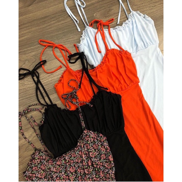 Pass đầm thun lưới body 2 lớp f21, đầm 2 dây cột nơ, đầm nhún ngực sexy Forever 21. Màu Cam, size M. New Tag Thanh Lý rẻ