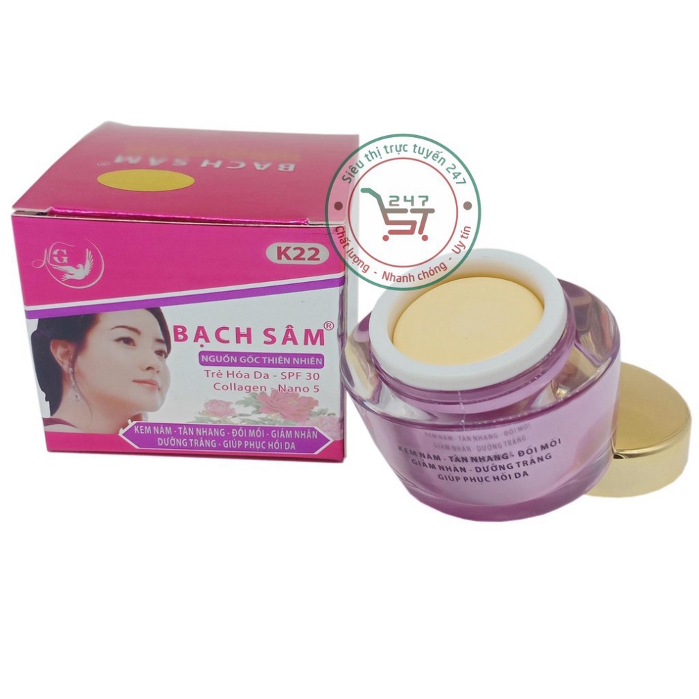 Kem nám tàn nhang Bạch Sâm K22 dưỡng trắng da chống nhăn đồi mồi 22g