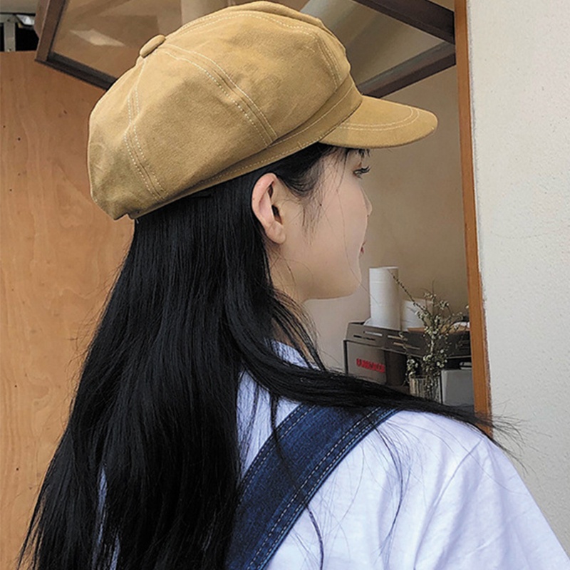 Mũ Beret Cotton Màu Sắc Đơn Giản Cổ Điển Thời Trang Xuân Thu Cho Nữ