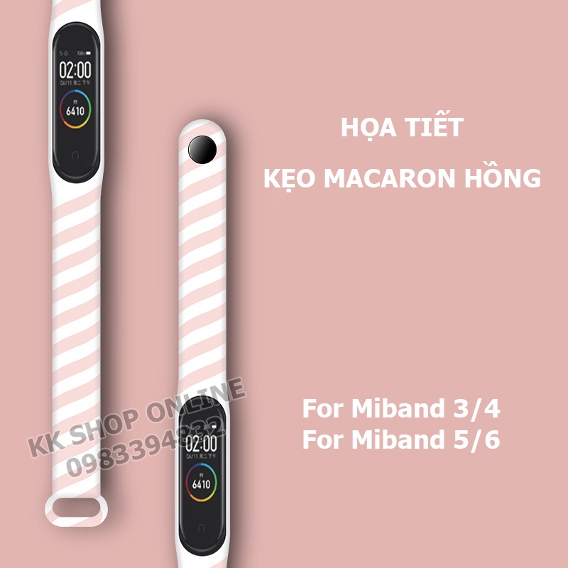 Dây đeo miband họa tiết màu xoắn cho Xiaomi Miband 3 4 5 6