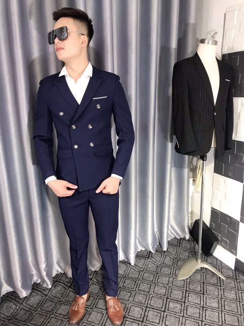 Vest nam cao cấp màu xanh than