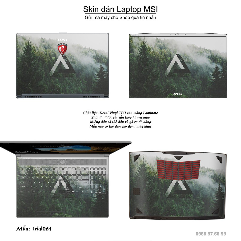 Skin dán Laptop MSI in hình Đa giác nhiều mẫu 11 (inbox mã máy cho Shop)