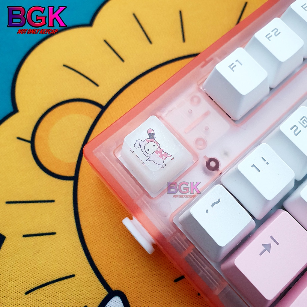 Keycap Lẻ Artisan OEM Profile Chủ Đề Rạp Xiếc Thỏ Cute 1 ( cast resi, keycap resin độc lạ )