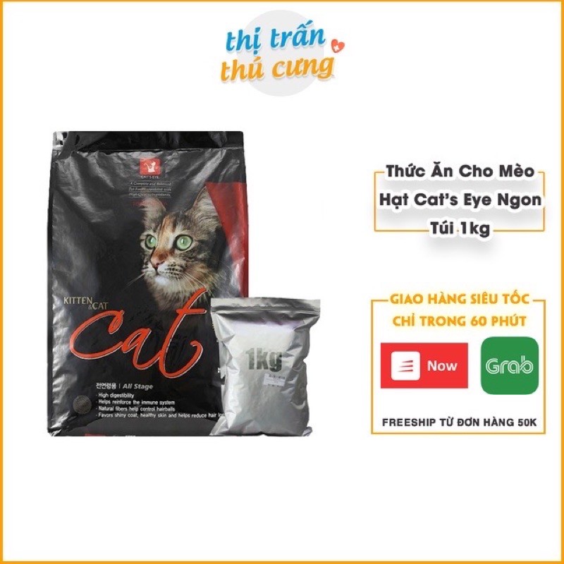 thức ăn hạt cho mèo cateye túi 1kg -500g cung cấp đầy đủ vitamin cần thiết cho mèo phát triển