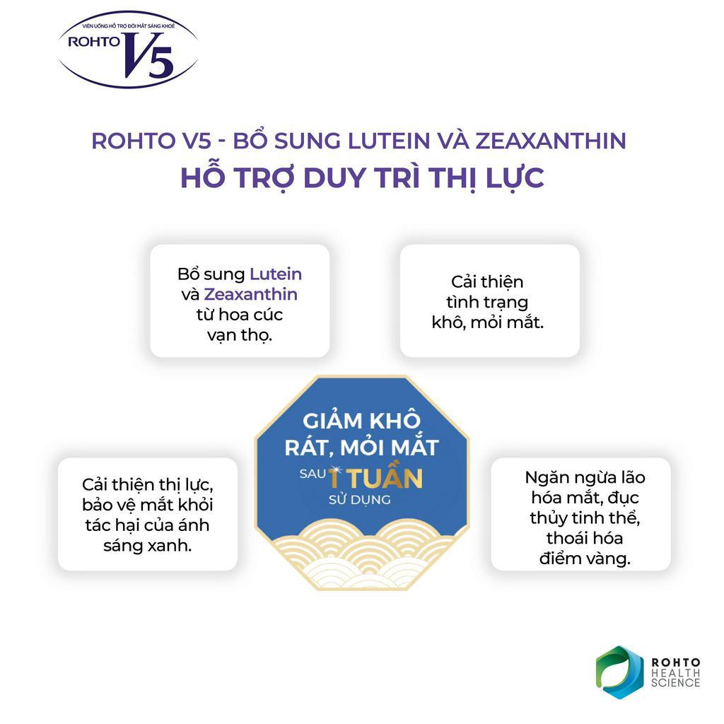 Viên uống sáng mắt Rohto V5 hộp 30 viên bảo vệ sức khỏe nhập khẩu Nhật Bản