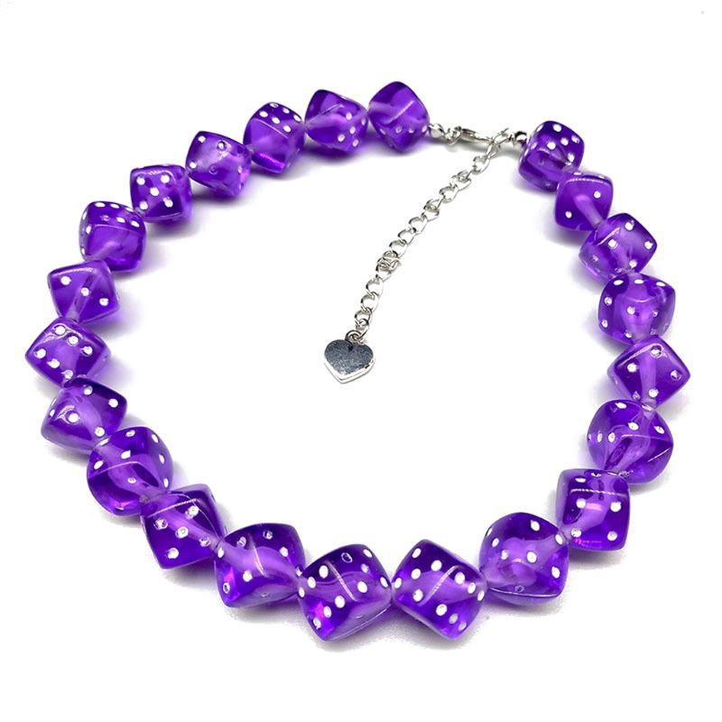 Vòng cổ hạt xúc xắc may mắn vui nhộn nhiều màu sắc cho nữ