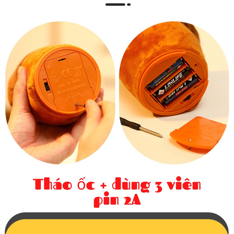 Cây Xương Rồng Nhồi Bông Có Nhạc Uốn Lượn, Biết Nhảy Biết Múa và Nhại Tiếng (Kèm 3 viên Pin AA)