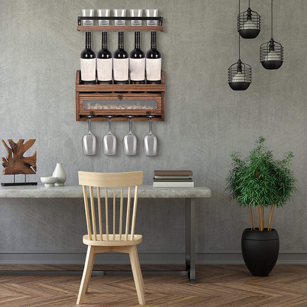 Giá Đỡ Chai Rượu Gắn Tường Almencla1