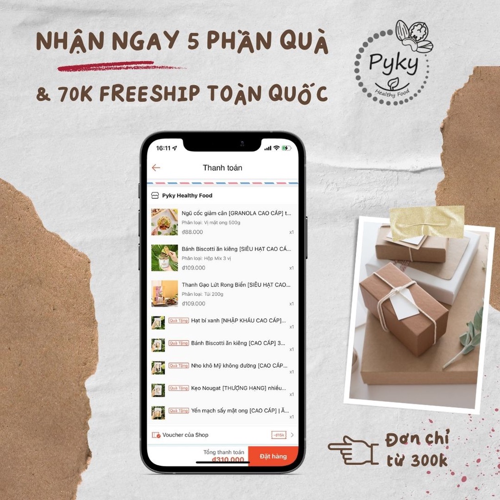 Thanh Hạt Dinh Dưỡng [SIÊU HẠT CAO CẤP] | Ăn vặt - Bổ sung PROTEIN - Bánh ăn kiêng Pyky