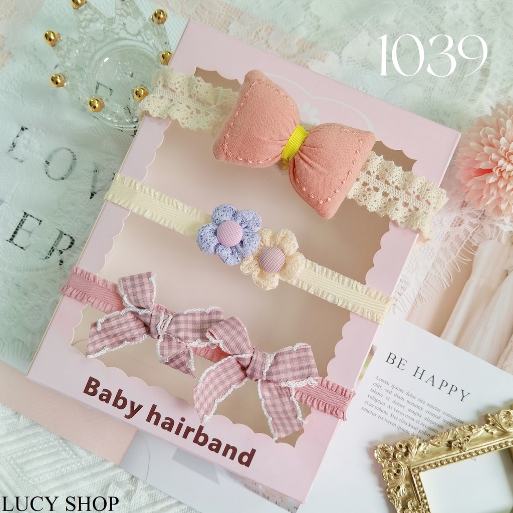 Băng đô Turban set 3 cái siêu dễ thương cho bé từ 0 đến 2 tuổi