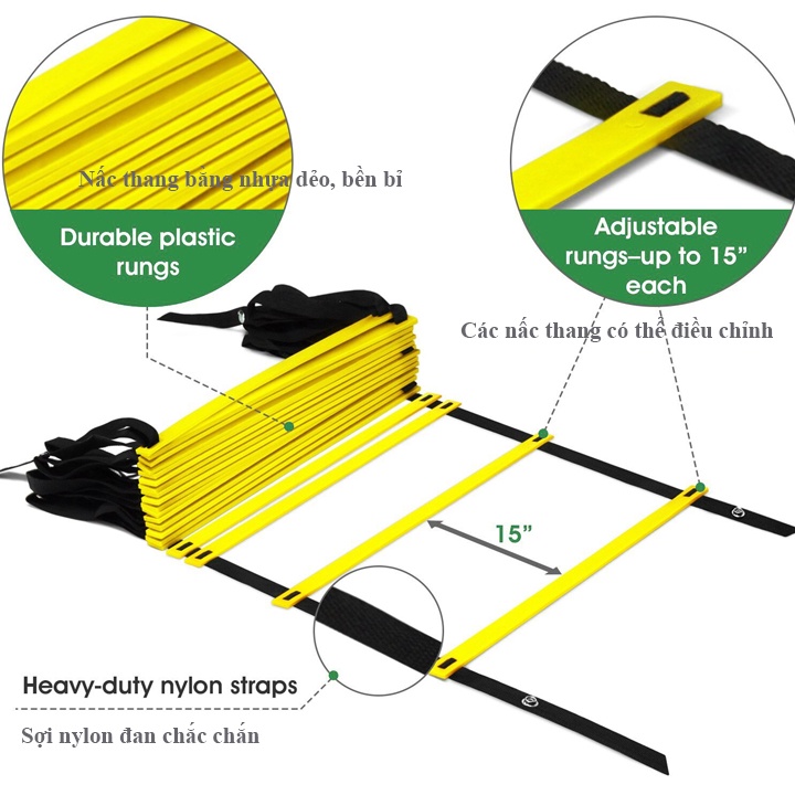 Thang dây tập luyện thể thao thể lực và tốc độ dài 4m