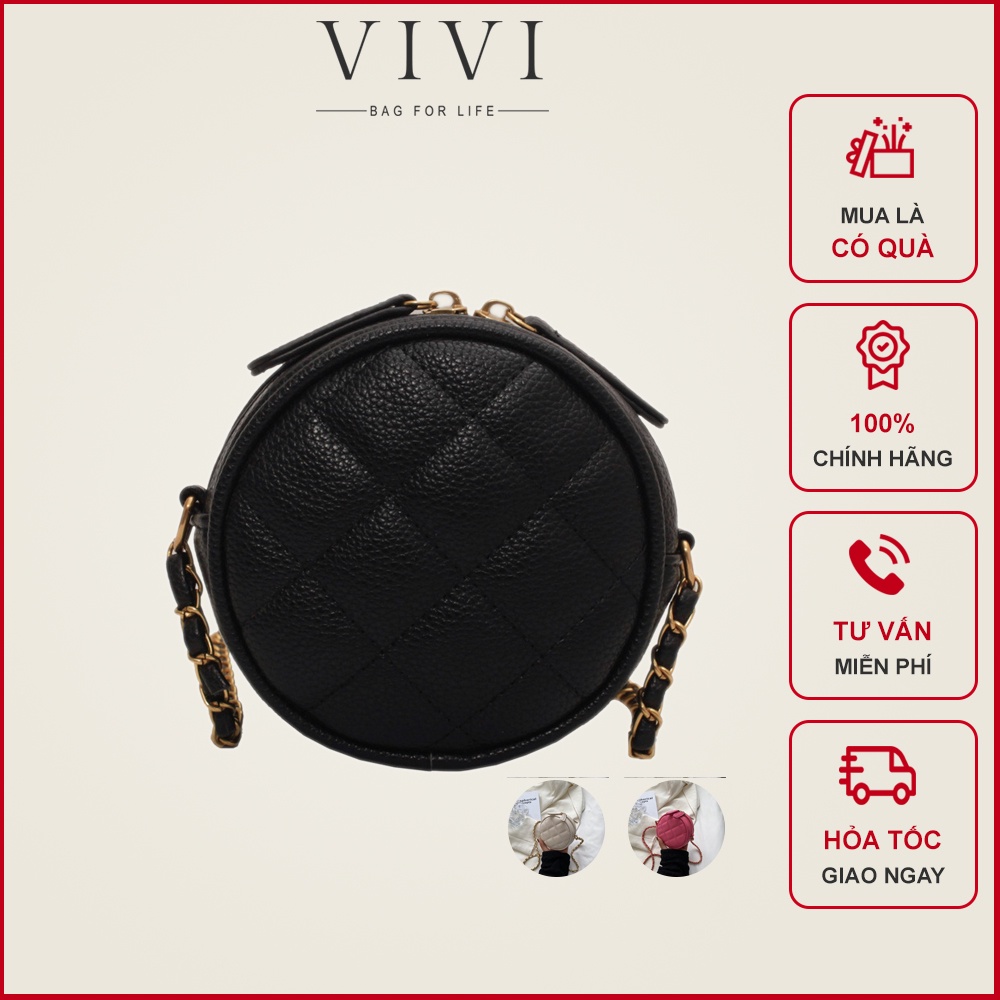 Túi Xách Mini Nữ Dáng Tròn Quả Trám Chất Da Mềm Đẹp Siêu Dễ Thương - ViVi