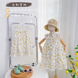 Váy 2 dây cherry cho bé gái chất thô cao cấp
