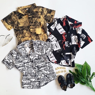 Áo somi lụa size đại bé trai (18-35kg)