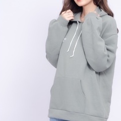 Áo hoodie nữ, áo nỉ chất dày dặn màu xanh in hình khủng long dễ thương - DOLCE