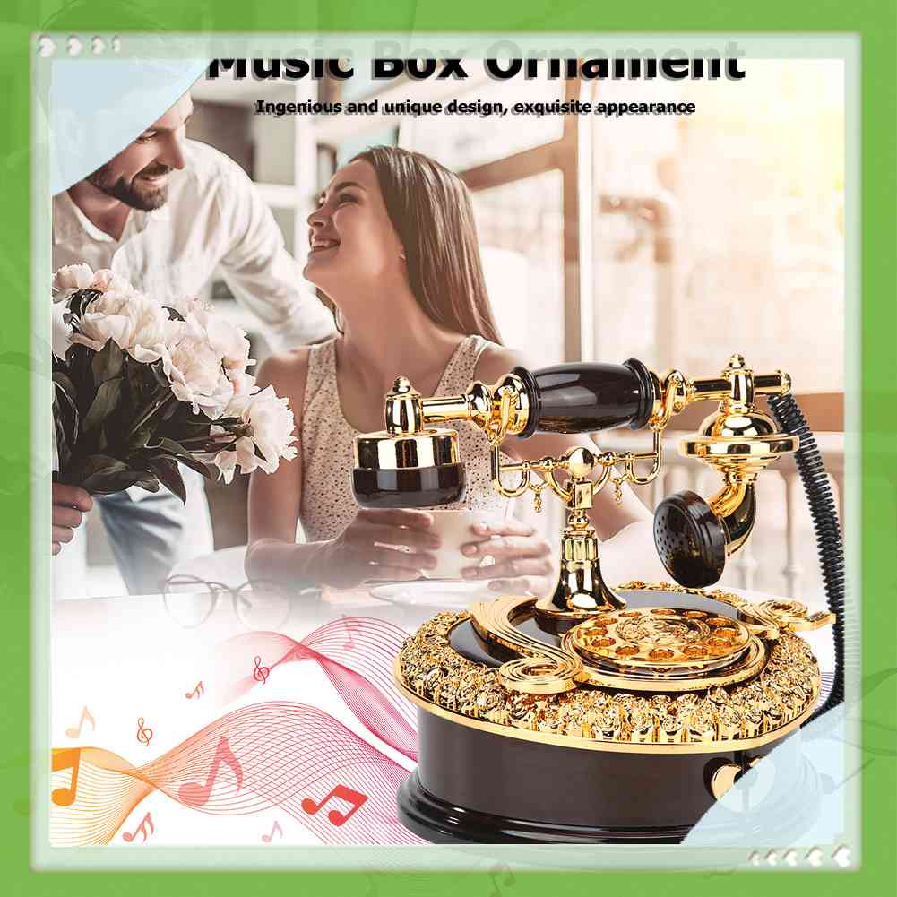Hộp Nhạc Hình Điện Thoại Cổ Điển Châu Âu