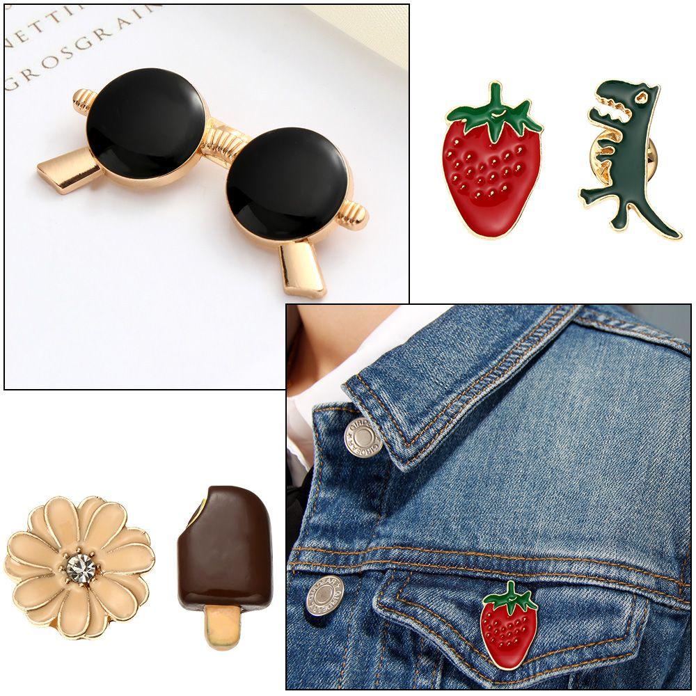 Trâm Cài Áo Tráng Men Họa Tiết Dễ Thương Phong Cách Nhật Bản