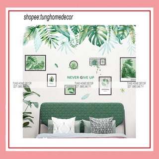 Decal dán tường CÂY XANH NHIỆT ĐỚI nhiều mẫu. Giấy & Tranh trang trí phòng khách,phòng ngủ