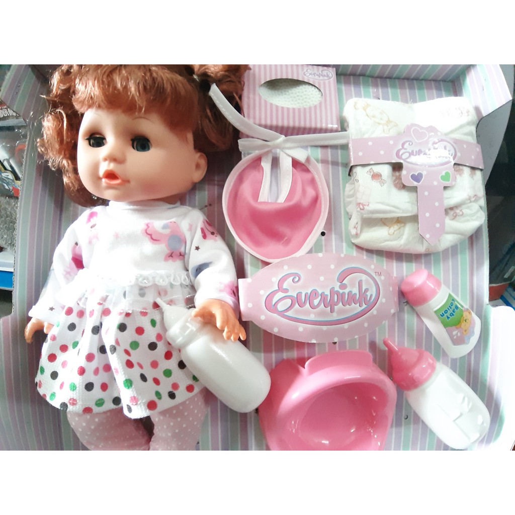 Búp bê bé gái bú bình biết nói cao cấp