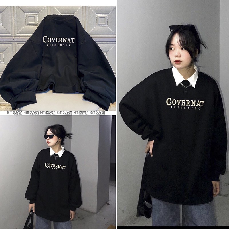 Áo Sweater COVER Chất Nỉ Ngoại Dày Dặn Áo Sweater Tay Bồng Form Rộng Unisex [Ảnh Thật + Video]