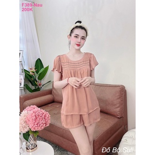 Đồ Bộ Lụa Lụa Cao Cấp Đùi F389 - Đồ Bộ Suli