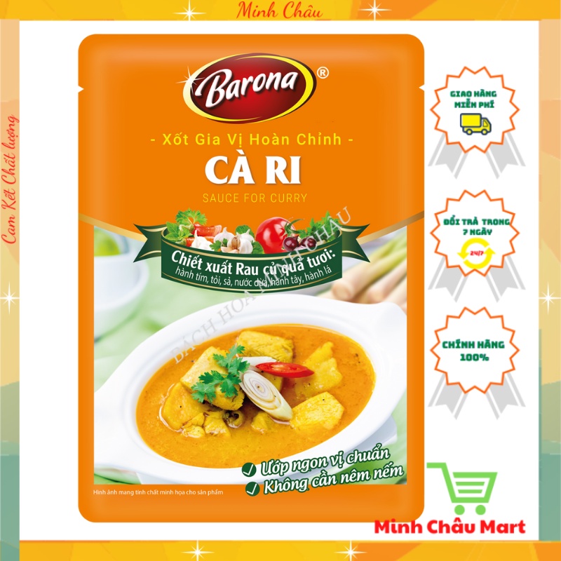 Cà ri- Xốt Gia Vị Hoàn Chỉnh Barona Gói 80g