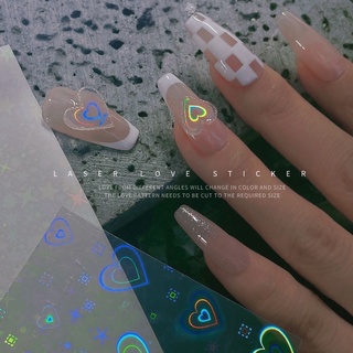 Sticker dạ quang , lấp lánh Laser hình Trái tim Hottrend 2022