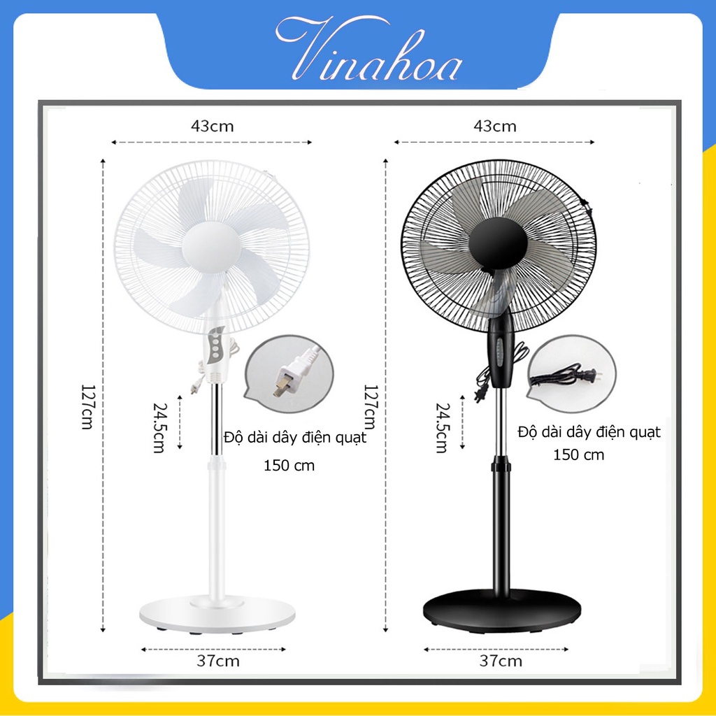 Quạt đứng mầu đen Vinahoa FS40 có thiết kế hiện đại, màu sắc trang nhã, chất liệu nhựa cao cấp ít bám bụi, dễ lau chùi