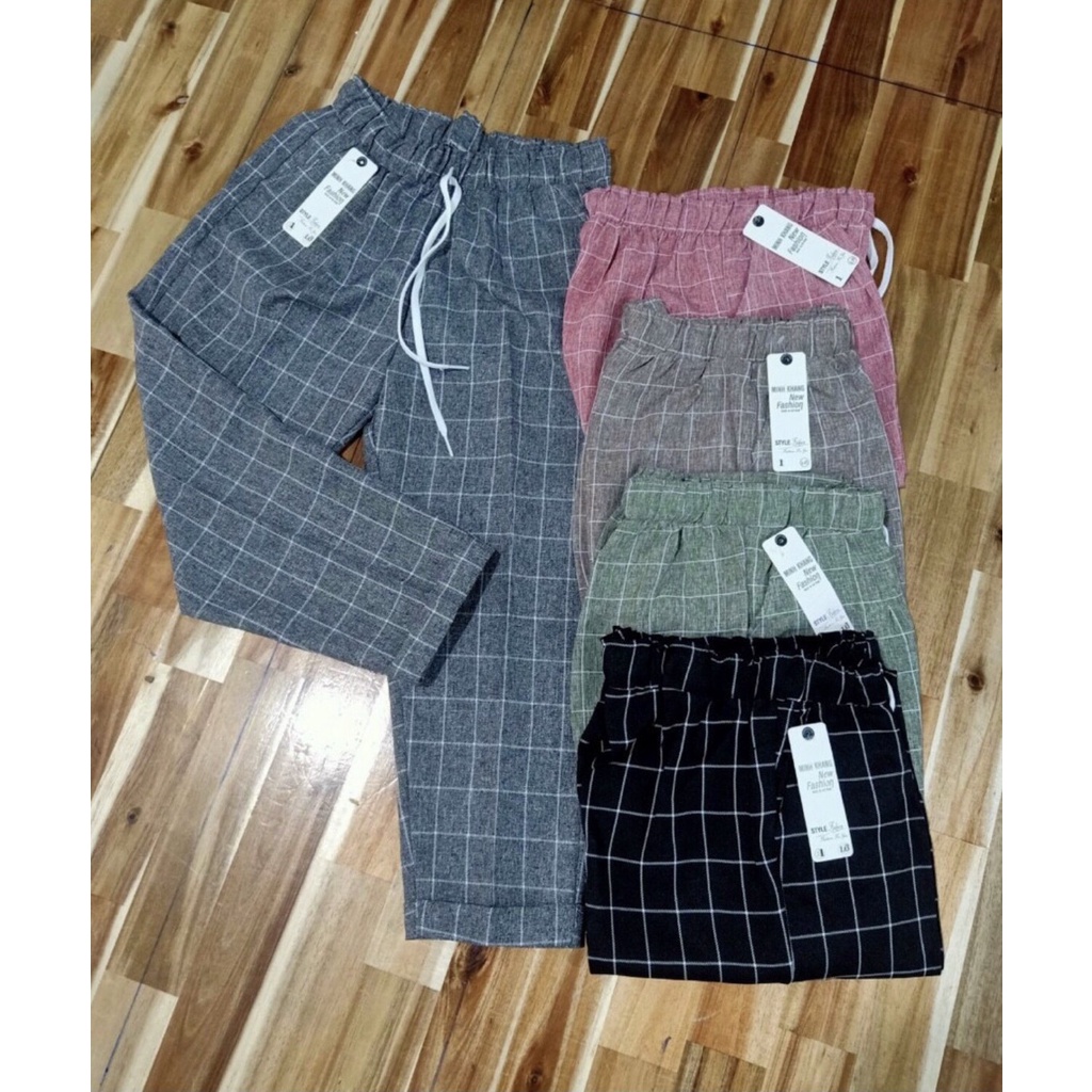 QUẦN BAGGY CARO SỌC KẺ ,QUẦN CARO NỮ ,QUẦN 9 TẤC VÃI MỀM MỊN THOÁNG MÁT , THỜI TRAG HOT HIÊN NAY