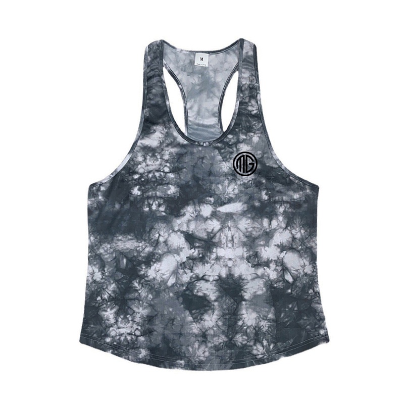 Áo Thun Lưới Không Tay Cổ Tròn Nhanh Khô In Họa Tiết Rằn Ri 4 Màu Tùy Chọn Hàng Mới