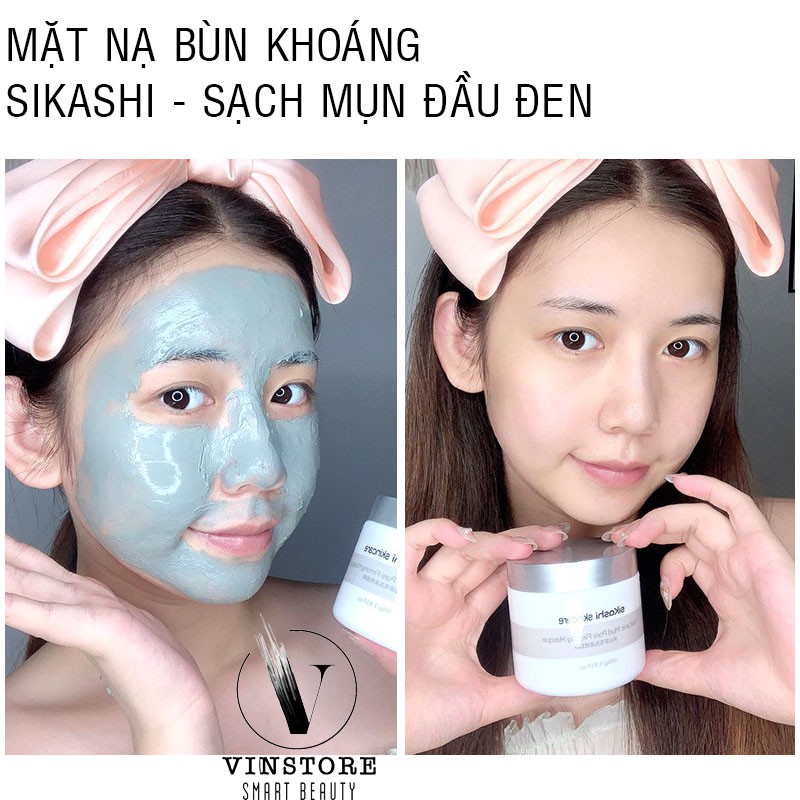 Mặt nạ bùn khoáng Sikashi Sạch Mụn Đầu Đen, mặt nạ bùn non khoáng núi lửa Nguyên Chất