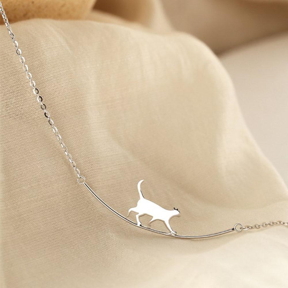 AROMA Vòng cổ Mạ Bạc Hình Động Vật Đơn Giản Thời Trang