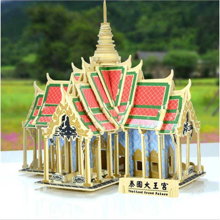 Đồ chơi lắp ráp Mô hình Cung điên Thái Lan - Tặng kèm đèn LED USB trang trí