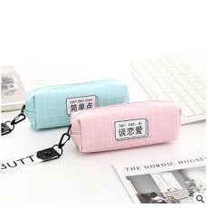 Hộp bút Hình vuông chữ trung có dây đeo, túi bút họa tiết dễ thương da PU – 1 cái - HOKAMI STORE