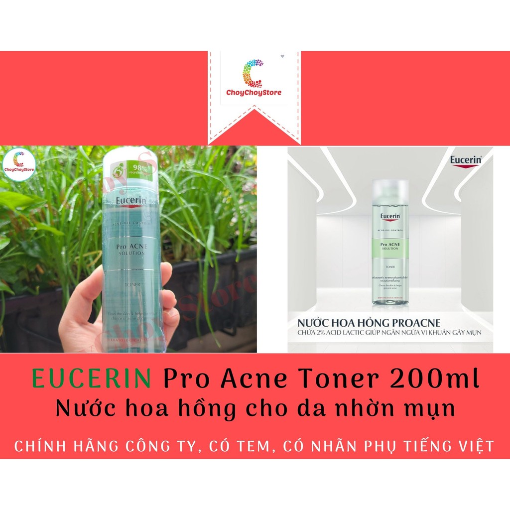  [TEM CTY] Nước hoa hồng EUCERIN Pro Acne Toner 200mL - cho da nhờn mụn