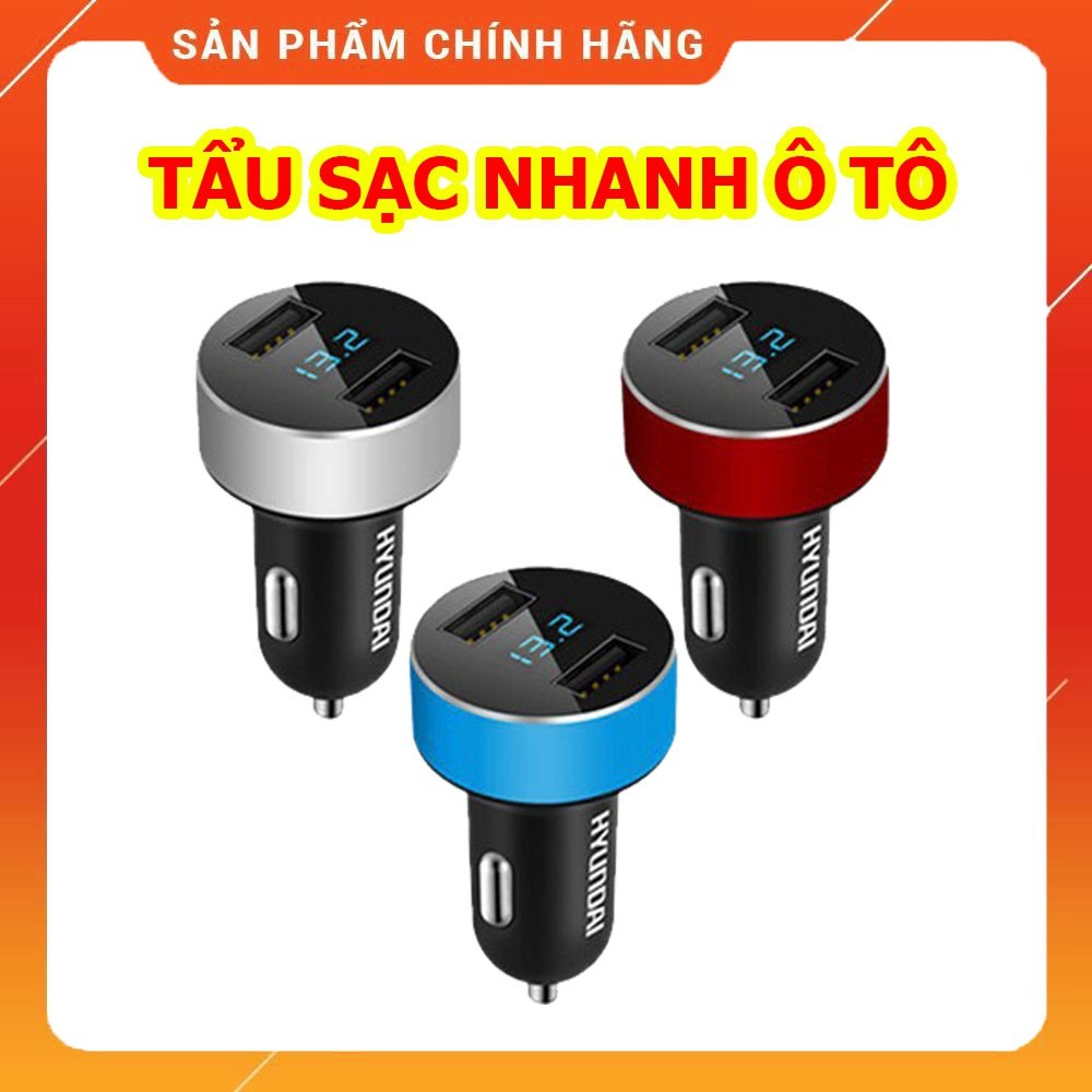 Tẩu sạc 12-24V với 2 cổng USB tích hợp màn hình hiển thị LCD