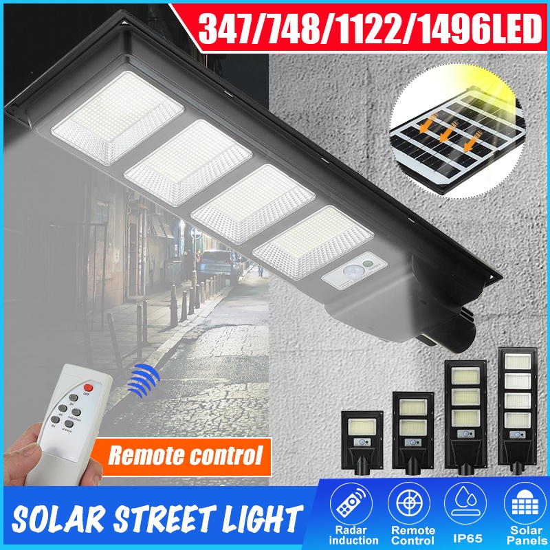 Bộ Đèn Đường led 400w / 800w / 1200w / 1500w Sử Dụng Năng Lượng Mặt Trời Chống Thấm Nước ip65 Điều Khiển Từ Xa Tiện Dụng + Phụ Kiện