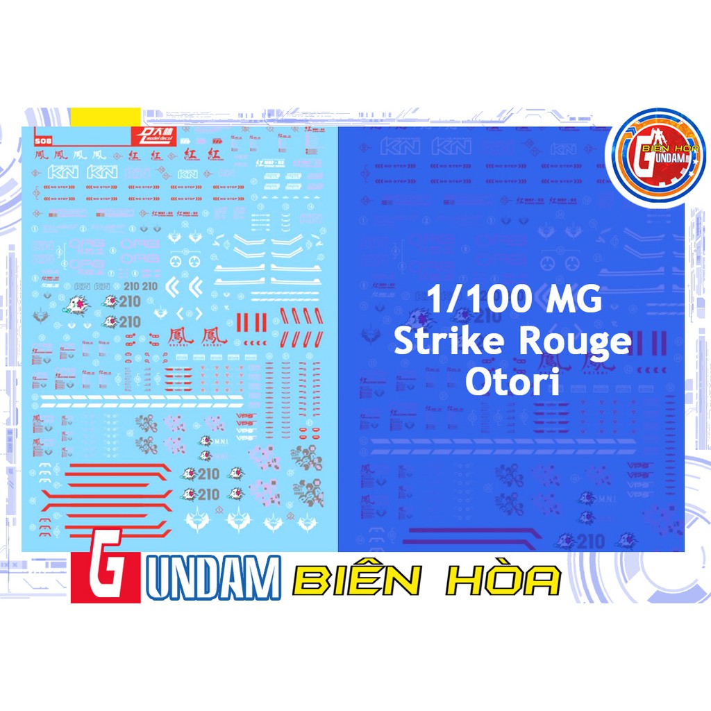 DEcal nước cho mô hình gundam MG 1/100 Strike Rouge Ootori