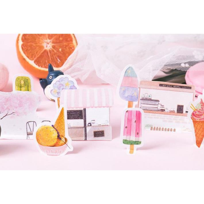 Bộ 45 Sticker Hàn Quốc hình que kem dễ thương dán trang trí E09