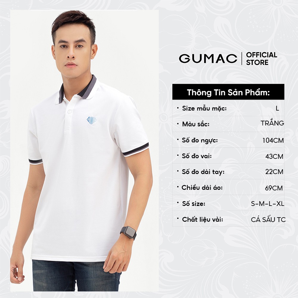 [Mã WABRGD12 giảm 10% đơn 250K] Áo thun polo nam thêu GUMAC ATNB5102 | BigBuy360 - bigbuy360.vn