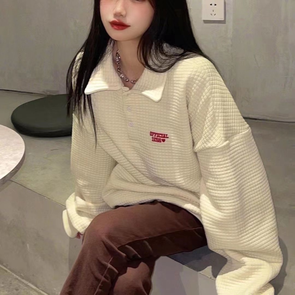 Jiashucheng Áo Nỉ Dài Tay Form Rộng Phong Cách Hàn Quốc Thời Trang Mùa Hè Mới