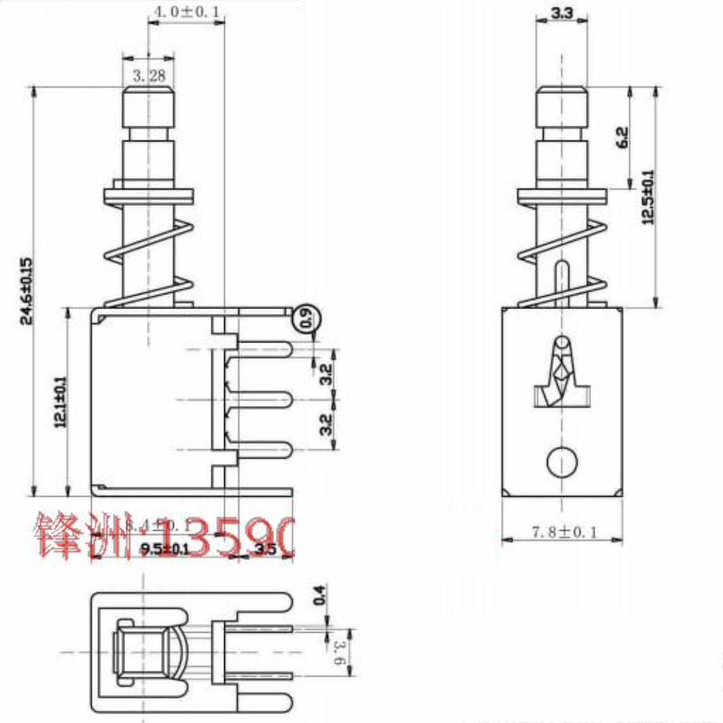 10 cái CÔNG TẮC nút nhấn ẤN GIỮ A03-03 6P 6 chân kde1949