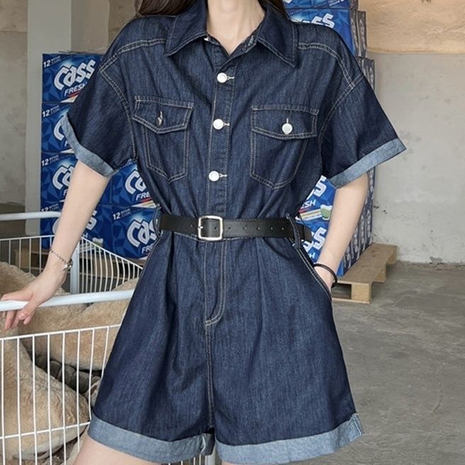 Jumpsuit Denim Ngắn Thời Trang Mùa Hè Dành Cho Nữ | BigBuy360 - bigbuy360.vn