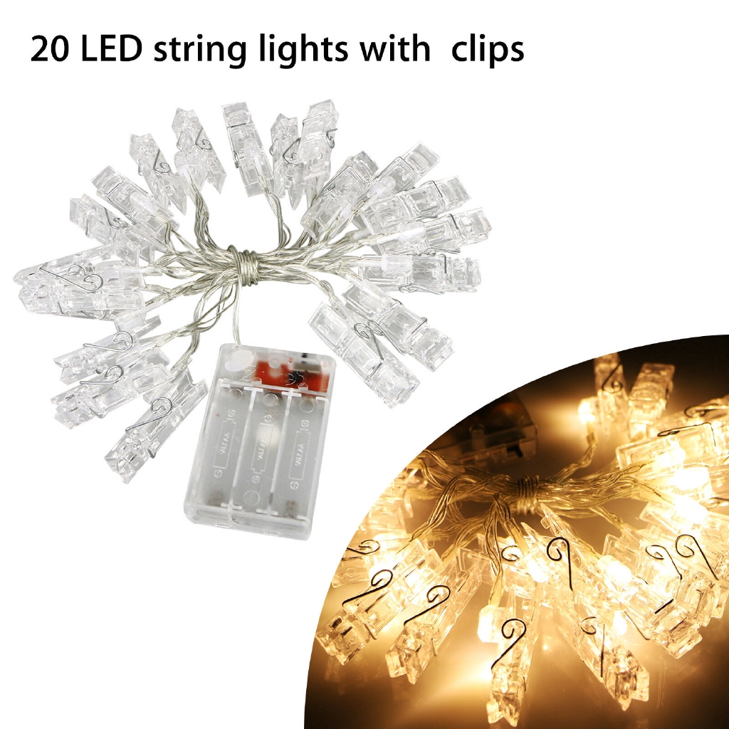 Dây 40 đèn LED kẹp ảnh trang trí tiệc cưới giáng sinh