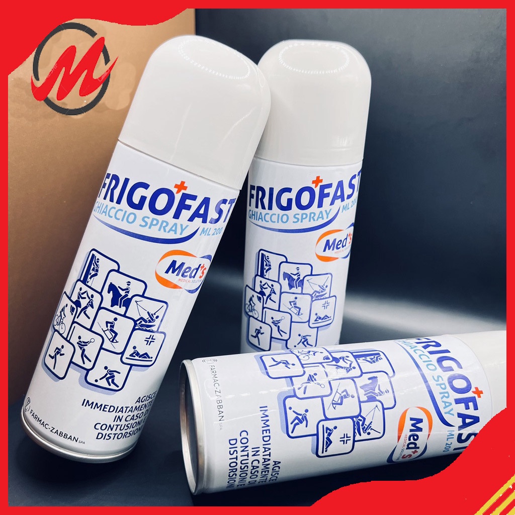 Bình xịt giảm đau FRIGOFAST xịt lạnh chấn thương trong thể thao MADE IN ITALY